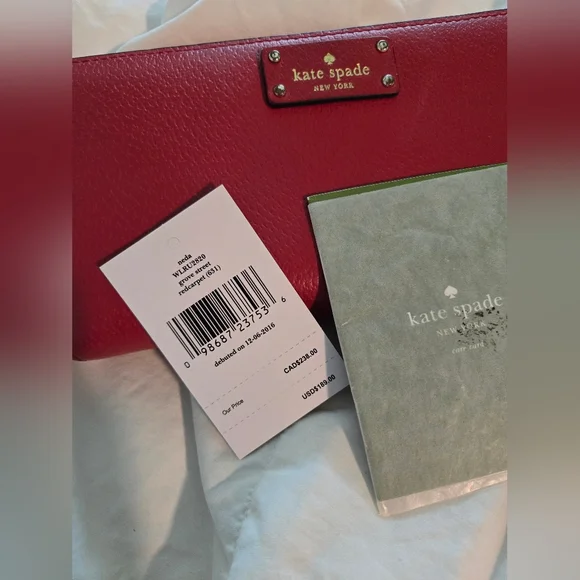 Kate Spade New York Red Leather Zip-Around Wallet - Picture 3 of 10